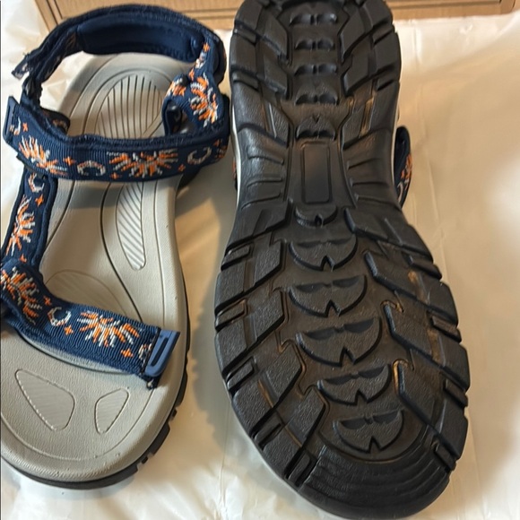 Blue and Gray Sport Sandals with Adjustable Straps - Picture 5 of 7